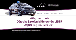 Desktop Screenshot of naukajazdy-lider.nysa.pl