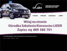 Tablet Screenshot of naukajazdy-lider.nysa.pl